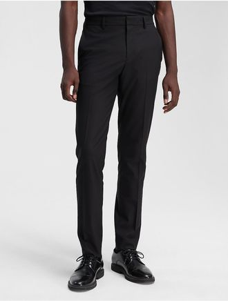 Calvin Klein Mens Refined Stretch Pant - Black - 32W x 32L