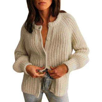 Generic Womens Cardigan Sweater Button Down Long Sleeve Chunky Soft Knit Sweater Fall Open Front Loose Casual Y2k Cardigan Coat