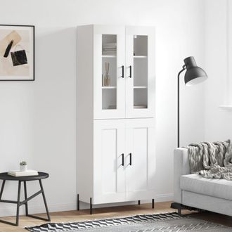 vidaXL Vidaxl - Aparador Alto Madera Contrachapada Blanco 69,5x34x180 Cm