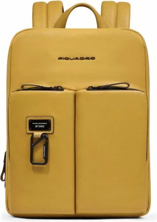 Piquadro Tassen, Heren, Geel, ONE Size, Expandable, slim laptop and i Pad backpack with Rfid and shock-absorbing protection