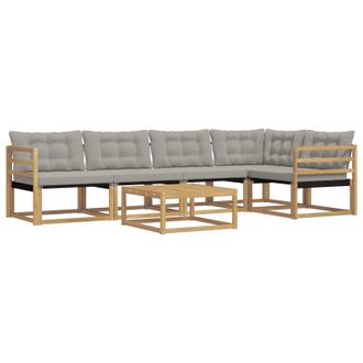 vidaXL Conjunto De Sof&aacute;s De Exterior 6 Pcs Blanco Y Gris Claro Vidaxl