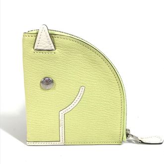 Hermès Yellow Chevre Leather Coin Purse/Coin Case (Pre-Owned)