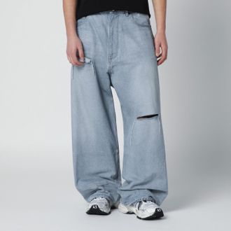 Balenciaga Jeans baggy azzurro con strappi