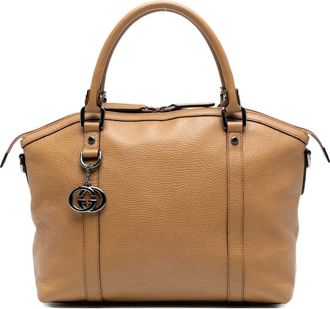 Gucci 2016-2025 Leather GG Charm Dome satchel - Bruin