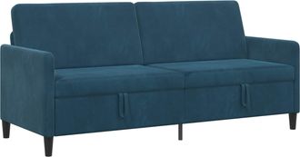 vidaXL Sof&aacute; Con Almacenamiento Azul 192 X 78 X 87 Cm Poli&eacute;ster Vidaxl