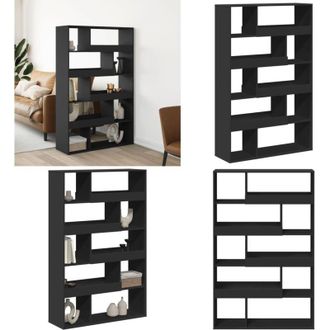 vidaXL Divisorio Stanza Nero 100x33x156,5 cm in Truciolato - Divisore ambienti - Libreria divisoria