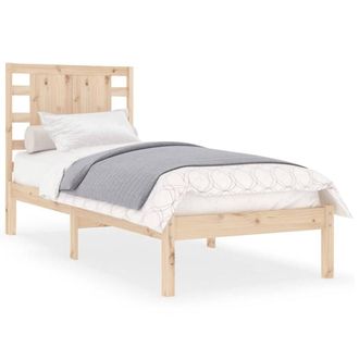 Berkfield Home Bed Frame Solid Wood 90x190 cm Single in Light Brown