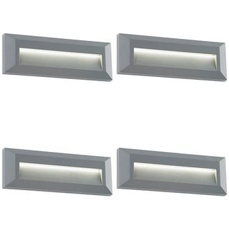 Loops 4 PACK Outdoor Pathway Guide Light - Indirect 2W Warm White LED - Gray ABS