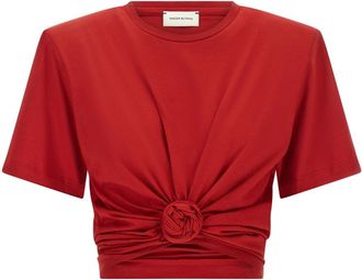 Magda Butrym T-shirt 02 - Dames - T-shirts - Rood - S - Katoen - Tops