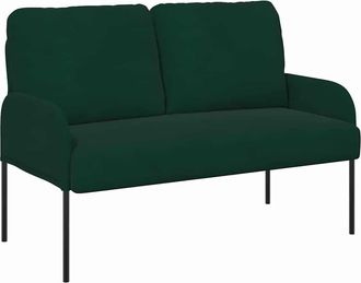 vidaXL Sof&aacute;s Con Coj&iacute;n 110cm Verde Oscuro Madera Contrachapada Vidaxl