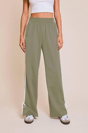 Le Lis Blanc Deux Track Pants With Bow Detail In Sage