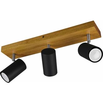 ETC Shop Faretti a soffitto in legno orientabili soggiorno pranzo camera da letto illuminazione spot lampada marrone in un set che include lampadine a LED