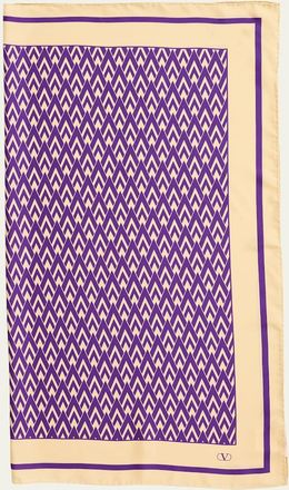 Valentino Garavani Monogram-Print Silk Scarf