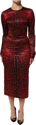 Dolce & Gabbana Kokerjurk - Dames - Casual kleedjes - Rood - 2XS - Polyester - Kleedjes