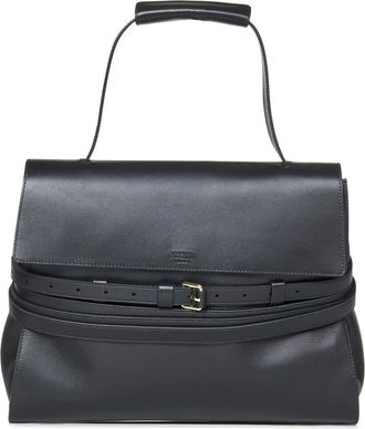 Moschino Zwarte Handtas met Geweven Riem - Dames - Handtassen - Zwart - ONE Size - Leer - Tassen