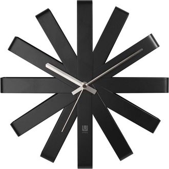 Umbra Ribbon Orologio da parete, 30 cm, Acciaio, Nero - Umbra