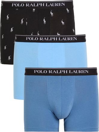 Polo Ralph Lauren Logo Stretch-cotton Trunks - set of Three - Blue - Xxl
