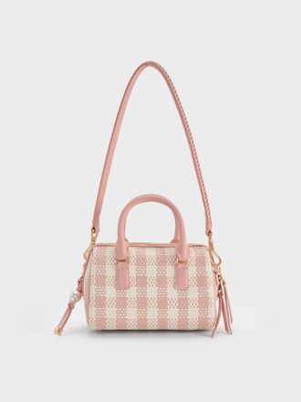 Charles & Keith Everleigh Checkered Bowling Bag