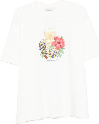 Dr&ocirc;le de Monsieur Hibiscus Club Floral-print T-shirt
