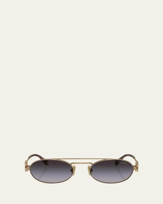 Miu Miu Metal Oval Sunglasses