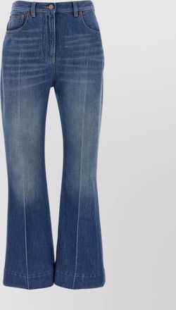 Valentino Garavani flared denim trousers with belt loops and contrast stitching