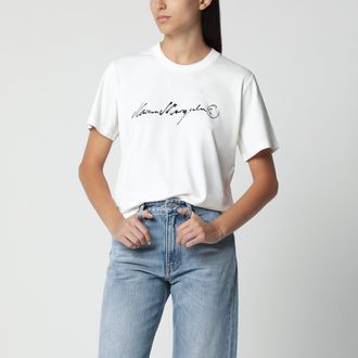 Maison Margiela T-shirt bianca con stampa logo