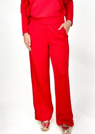 Margittes Blaise Wide Leg Pants In Red