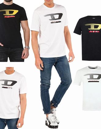 Diesel T JUST Y4 Mens T Shirt Crew Neck Short Sleeve Casual Cotton Tee - White - Size: XL