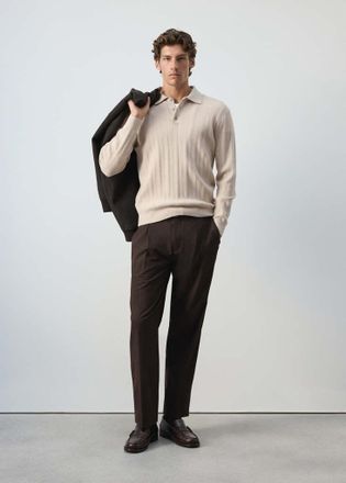 Mango Pullover polo maglia texture grigio ghiaccio - Uomo - XXL - MANGO MAN