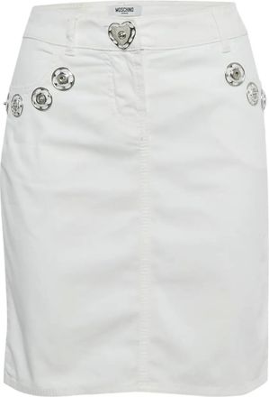 Moschino Gonna a matita denim - Bianco
