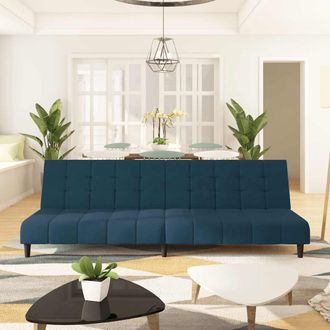 vidaXL Sof&aacute; Cama De 2 Plazas Terciopelo Azul Vidaxl