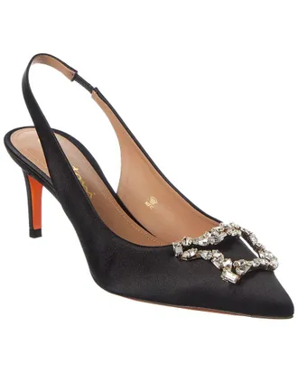 Santoni Satin Slingback Pump