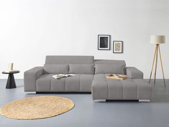 Cotta Ecksofa »Orion L-Form« mit 2x Kopfteilverstellung & 3 Nierenkissen
