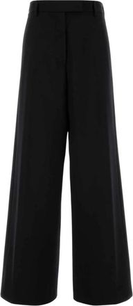 Dries Van Noten 02130-Penn 2249 W.w.pant - Dames - Wijde Broeken - Zwart - S - Wol - Broeken