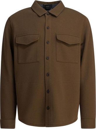 Vince Bruine Overshirt Jas Aw 25 - Heren - Zomerjassen - Bruin - S - Katoen - Jassen