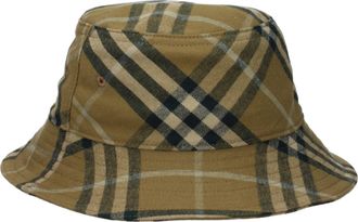 Burberry Mens Green Cotton Bucket Hat