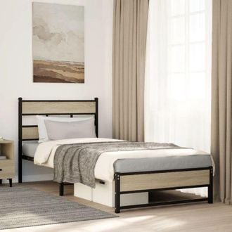 vidaXL Giroletto senza Materaso in Metallo Rovere Sonoma 75x190 cm - Vidaxl