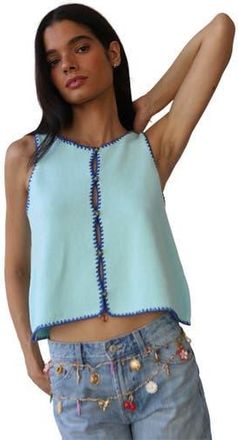 Callahan Mala Knit Stitch Tank Top - Womens in Light Blue at Nordstrom, Size X-Small