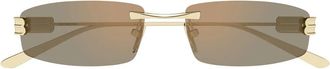 Balenciaga Gossip Rechthoekige Zonnebril - Dames - Zonnebrillen - Geel - 57 MM - Nylon - Accessoires