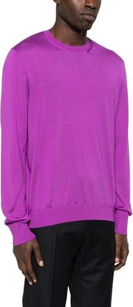 Tom Ford Round-neck Truien - Heren - Ronde hals truien - Paars - M - Truien & Vesten