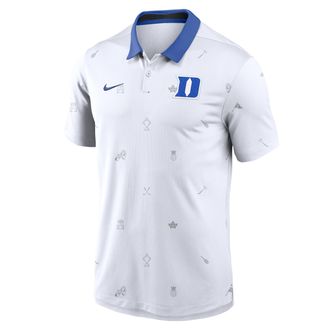 Nike Duke Vapor Pattern Nike Mens Dri-FIT College Polo in White | 00HT062NDU-RNS