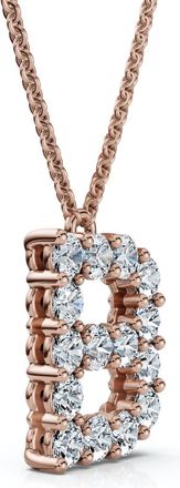 Pompeii3 1Ct Diamond Initial B Pendant 14k Gold 18 Necklace Lab Grown 5/8 Tall