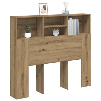 Berkfield Home Headboard Cabinet Artisian Oak 120x19x103.5 cm Engineered Wood in Brown