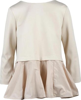 Meimeij White Viscose-Blend Pleated Blouse