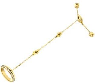 House of Brilliance 14K Yellow Gold 1/4 Cttw Diamond Ring and Bracelet Hand Chain at Nordstrom