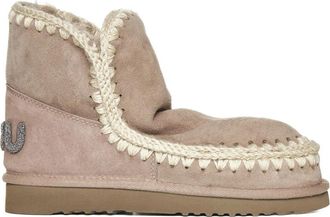 Mou Glitter Logo Enkellaarzen - Dames - Winterlaarzen - Beige - 37 EU - Su&egrave;de - Schoenen