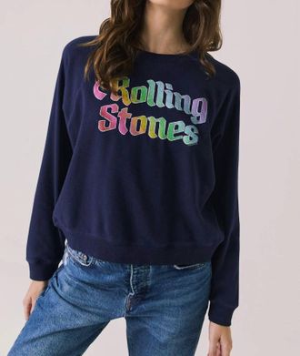Chaser Rolling Stones 1978 Long Sleeve Top In Oxford Blue