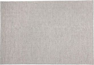 Macabane Alfombra rectangular de lana blanco/gris jaspeado de 160x230 cm