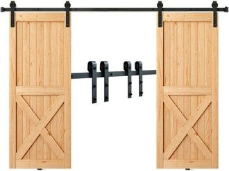 OEM 244cm Schiebet&uuml;rbeschlag J-f&ouml;rmig Schiebet&uuml;rsystem Mit 2-teiligen Schienen 150kg Tragf&auml;higkeit Laufschiene Ideal F&uuml;r Schiebet&uuml;ren Mit T&uuml;rst&auml;rke Von 32