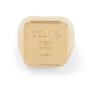 Celine Rings, female, Yellow, Size: 50 MM Triomphe Square Signet Ring